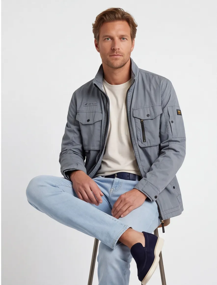Camel Active jas blauw effen