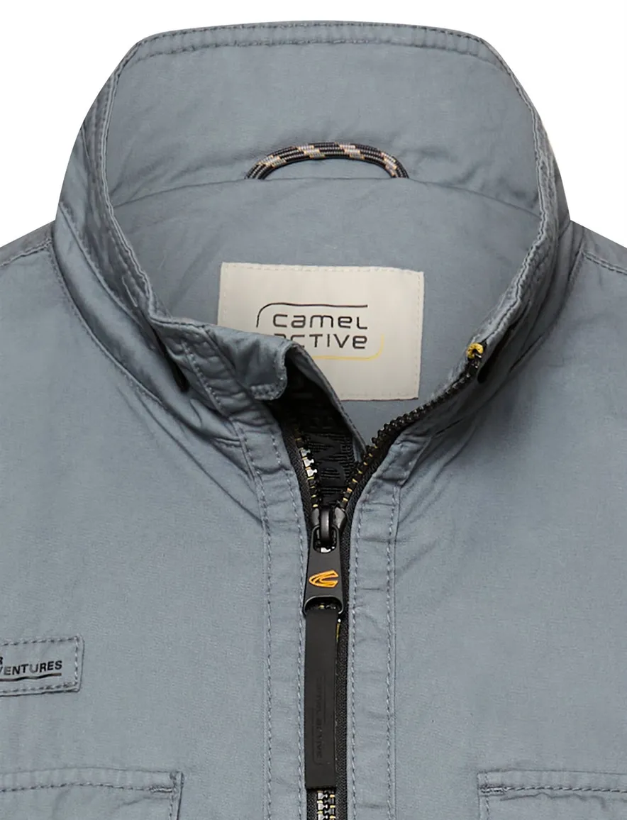 Camel active jas parka blauw met borstzakken