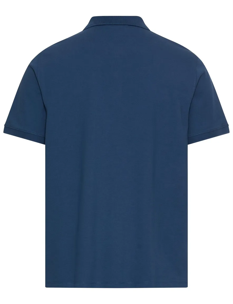 Camel Active polo effen blauw wijde fit