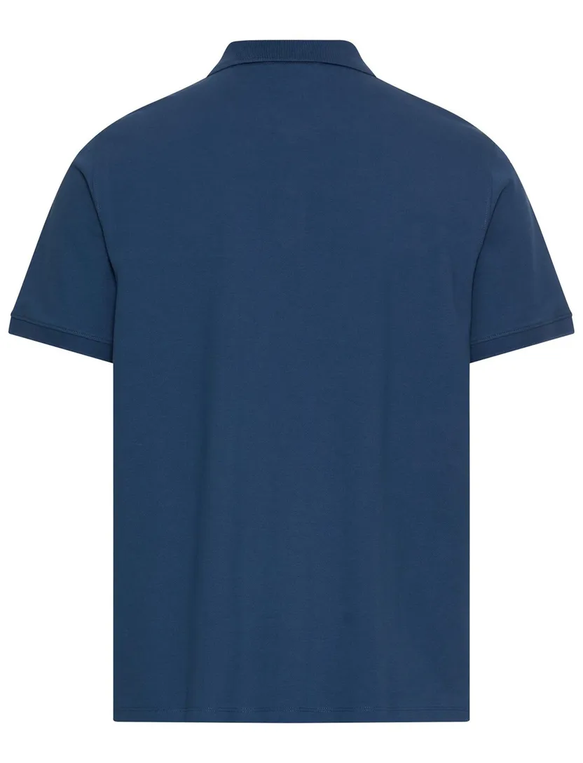 Camel Active poloshirt blauw effen wijde fit