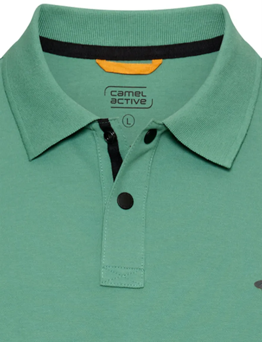 Camel Active polo katoen turquoise katoen