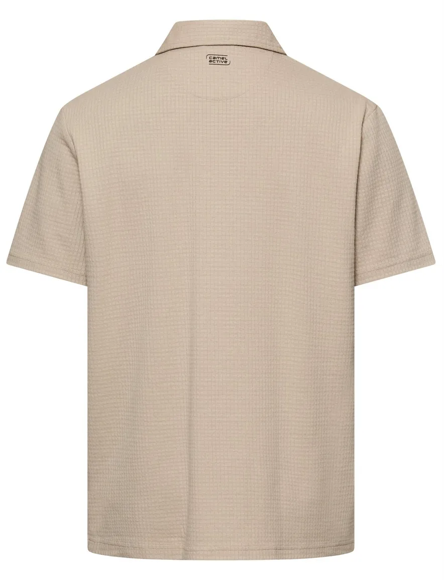 Camel Active overhemd korte mouw beige