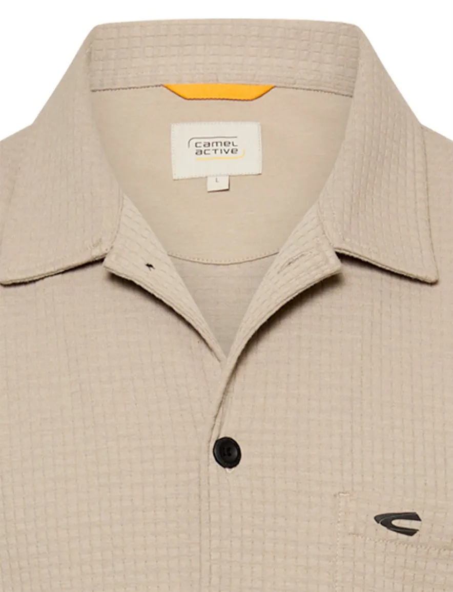 Camel Active overhemd korte mouw beige