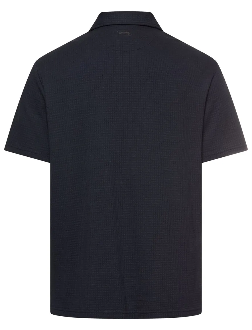 Camel Active overhemd donkerblauw geprint katoen