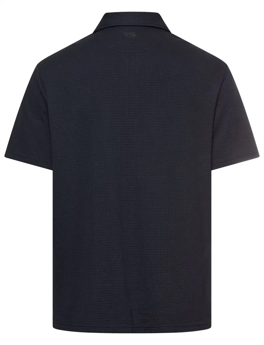 Camel Active overhemd donkerblauw korte mouw