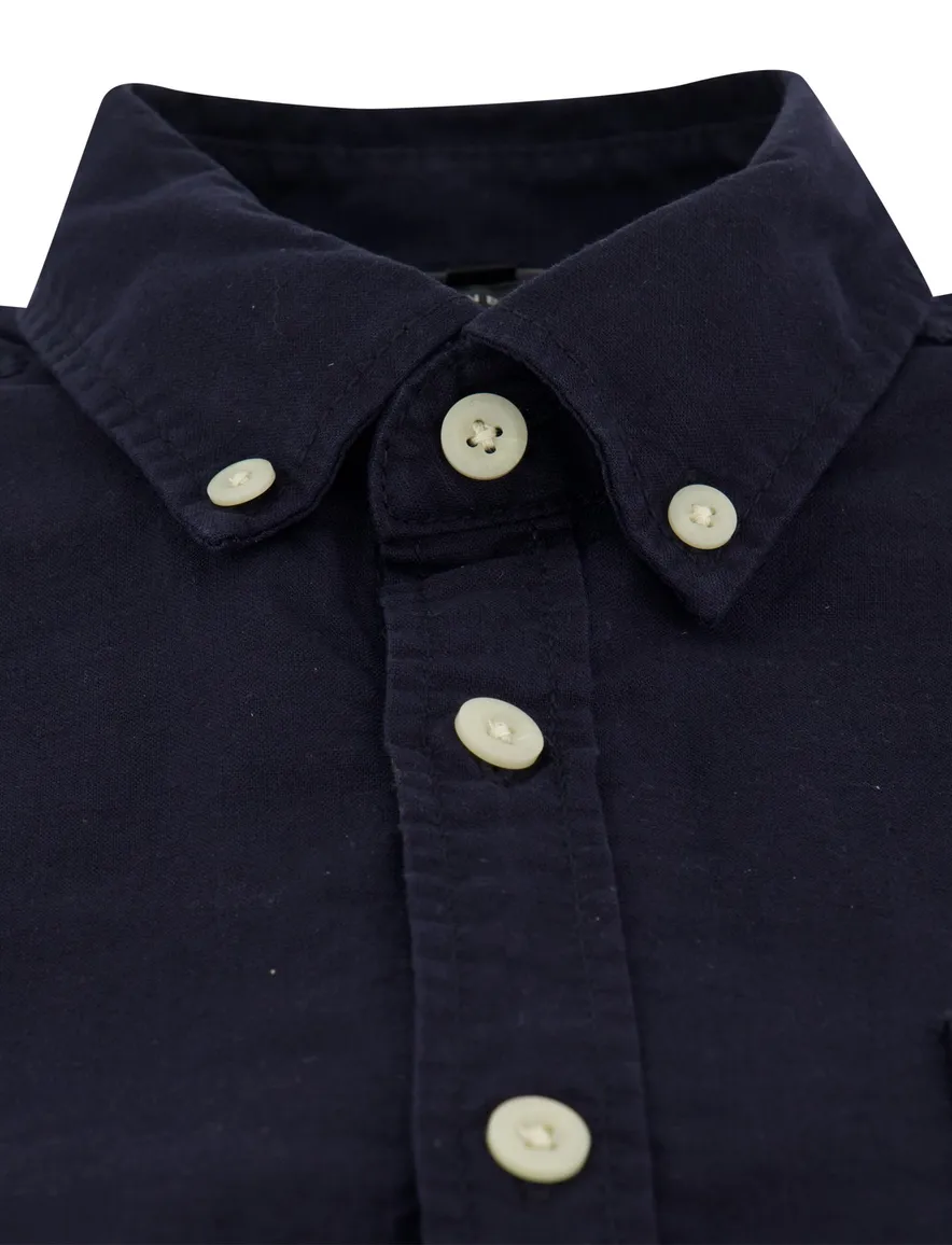 Camel Active overhemd donkerblauw linnen wijde fit