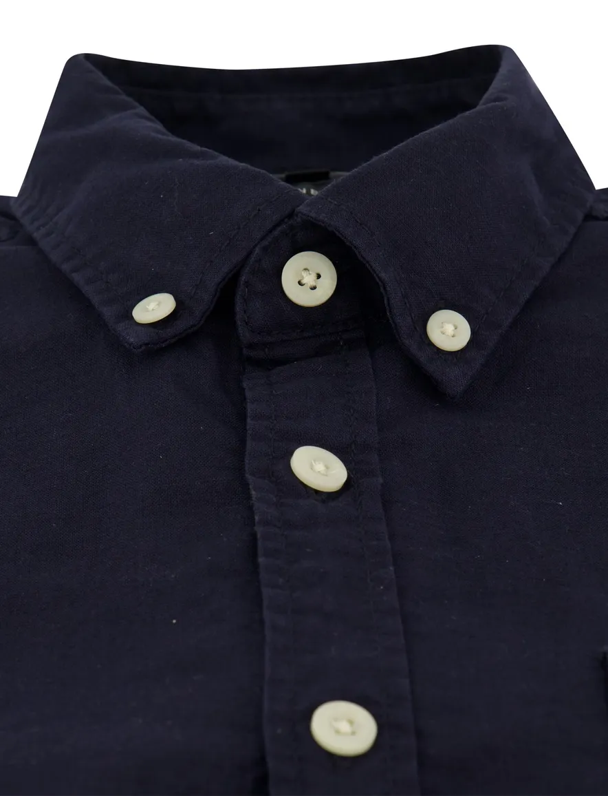 Camel Active overhemd donkerblauw linnen wijde fit