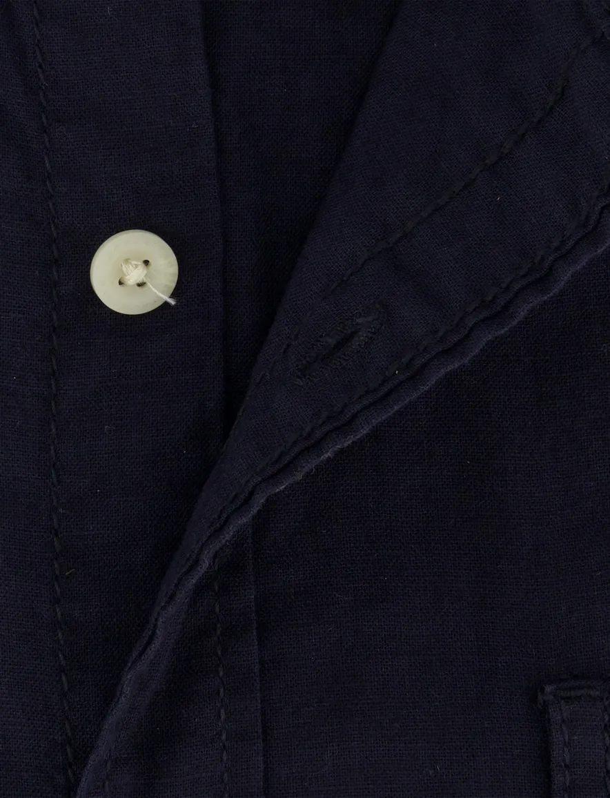 Camel Active overhemd donkerblauw linnen wijde fit