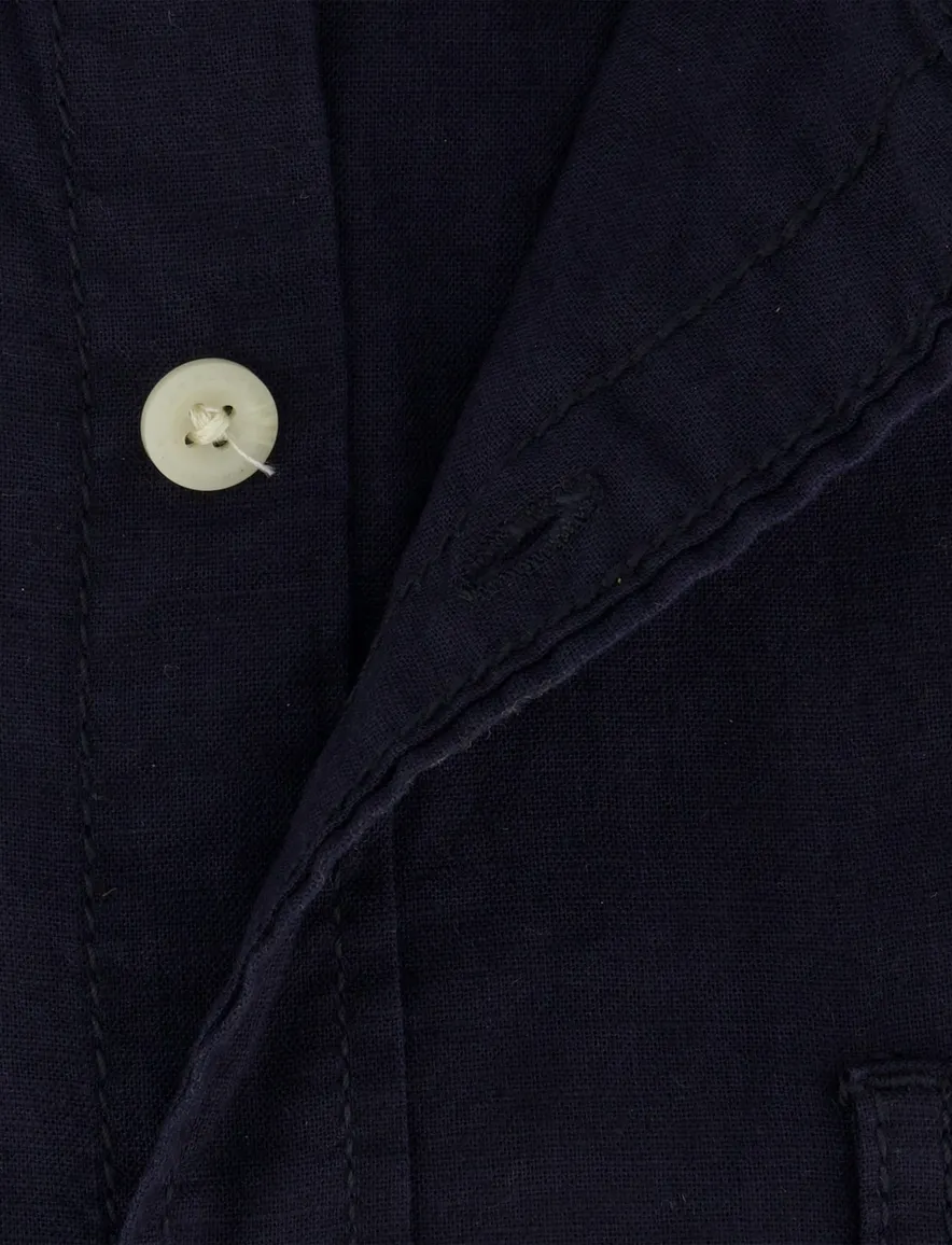 Camel Active overhemd donkerblauw linnen wijde fit