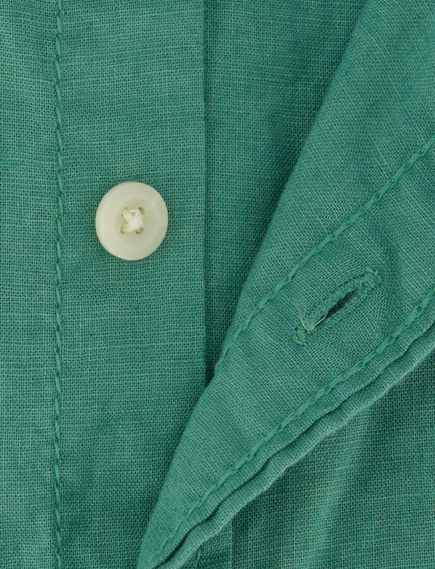 Overhemd Camel Active groen linnen wijde fit