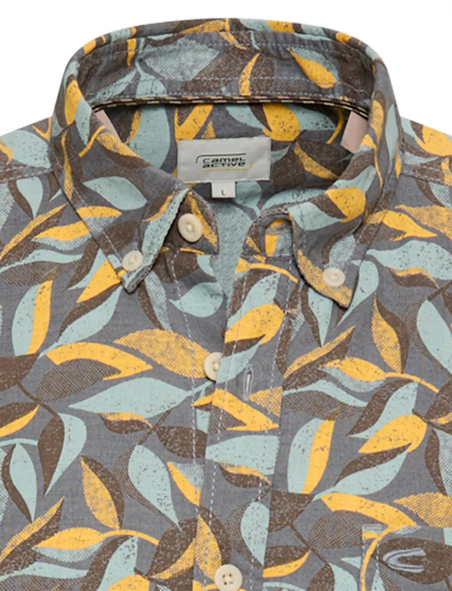 Camel Active overhemd geel geprint