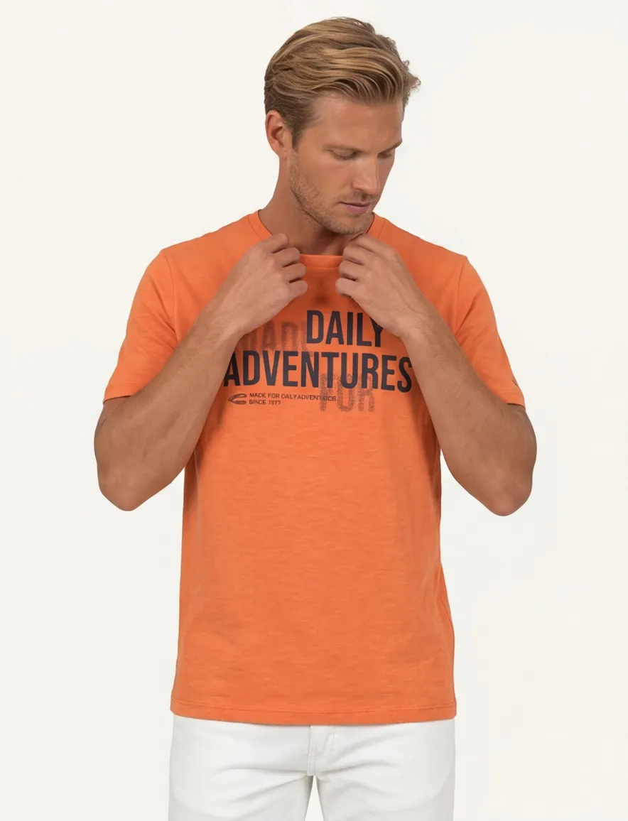 Camel Active t-shirt oranje korte mouw