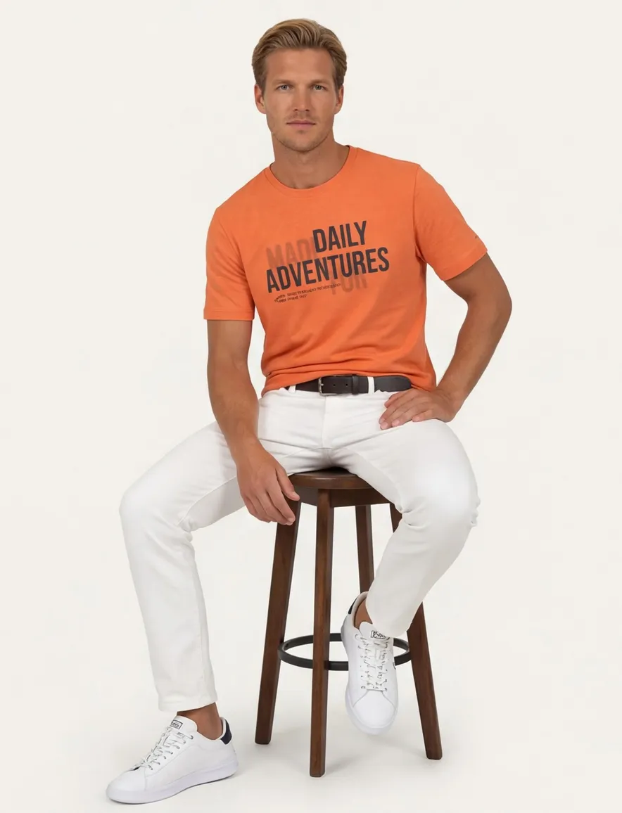 Camel Active t-shirt oranje korte mouw