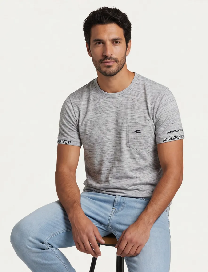 Camel Active t-shirt grijs katoen