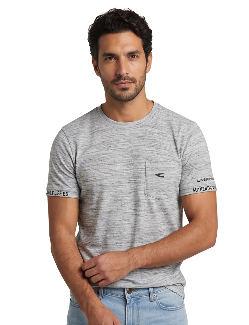 Camel Active grijs gemeleerd wijde fit katoen