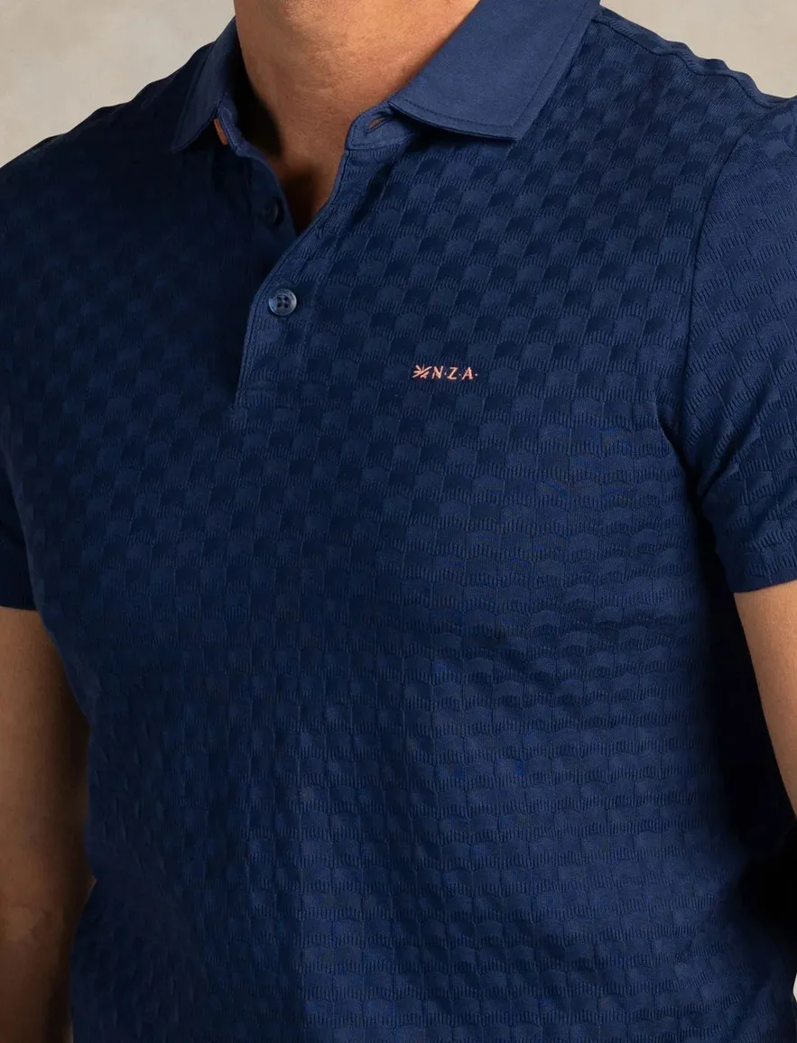 NZA polo navy patroon