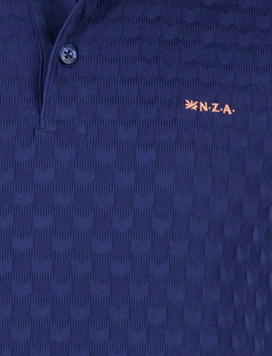 NZA polo navy patroon