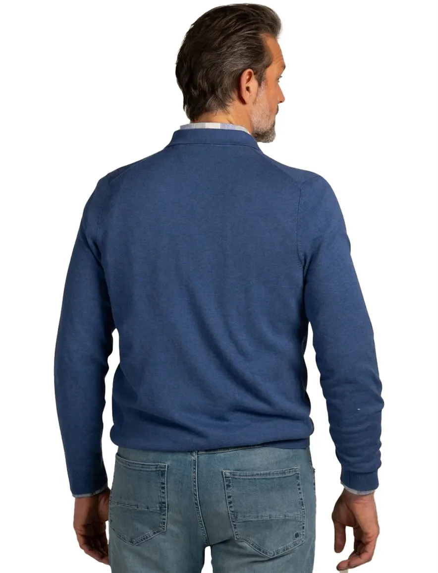 NZA polo blauw effen