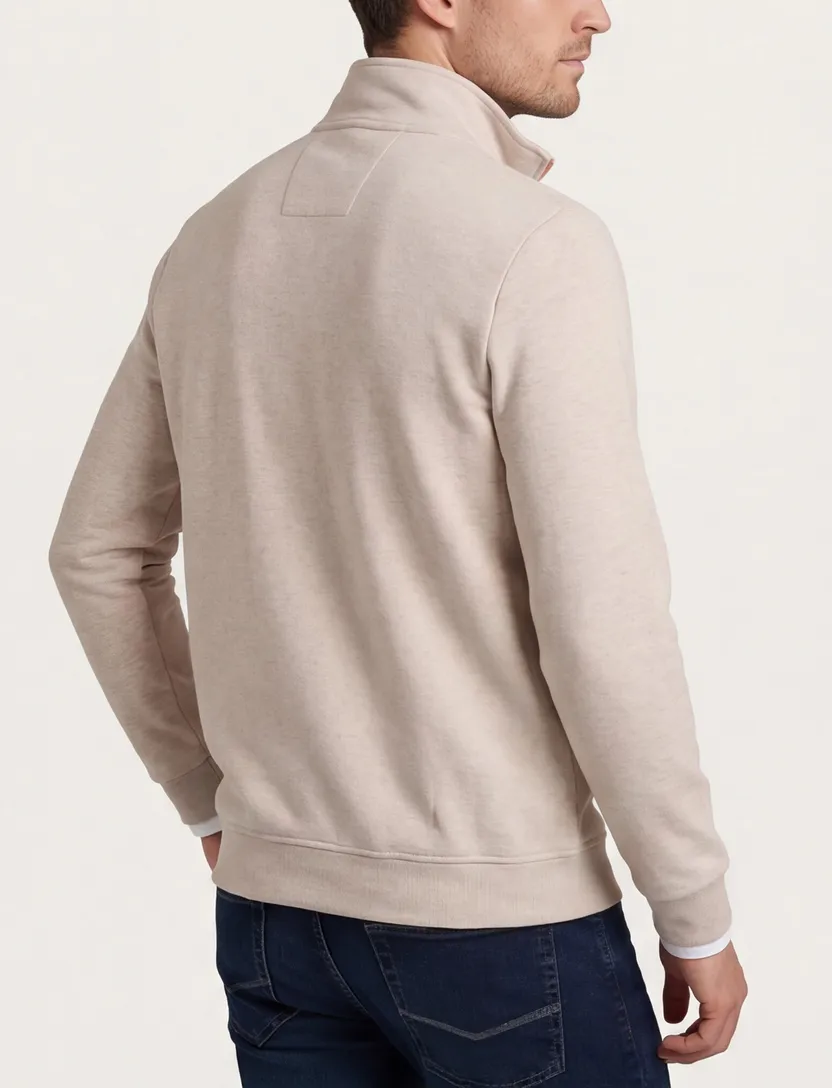 Trui half zip beige New Zealand normale fit