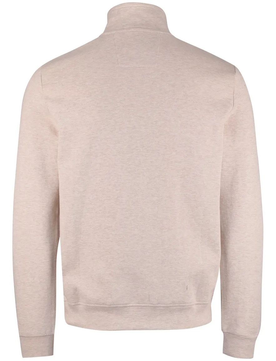 NZA half zip sweater beige gemêleerd