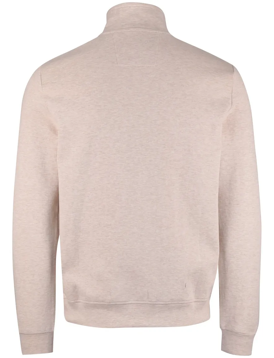 NZA half zip sweater beige gemêleerd