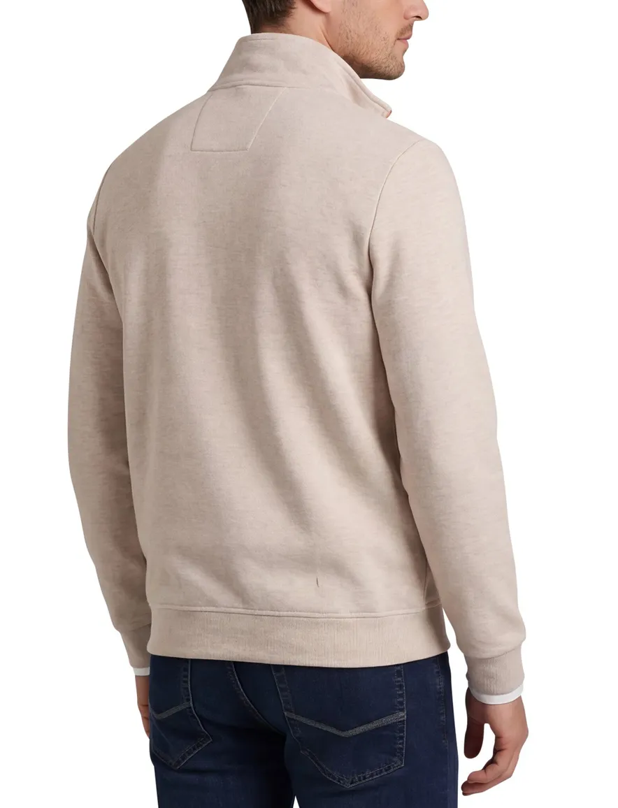 NZA half zip sweater beige gemêleerd