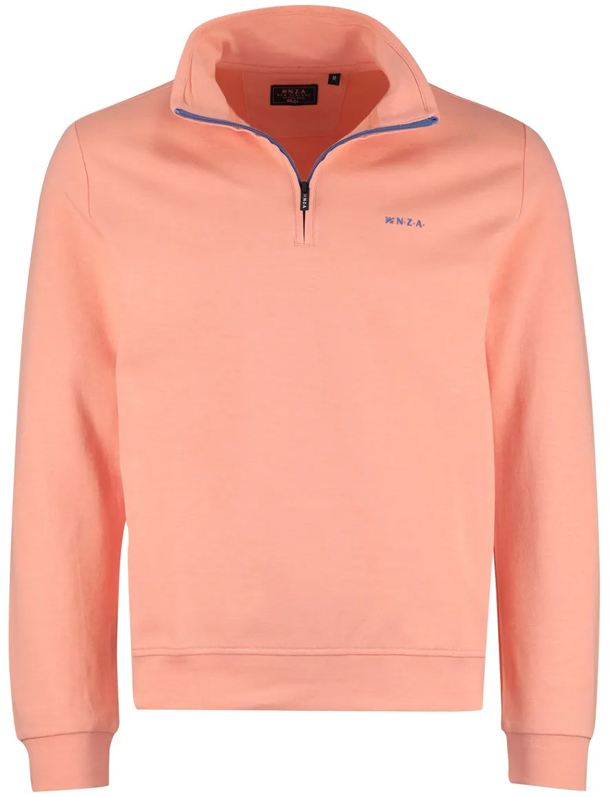 NZA half zip sweater oranje gemêleerd
