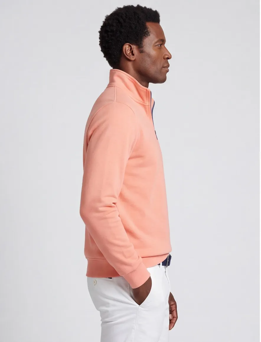 NZA half zip sweater oranje gemêleerd
