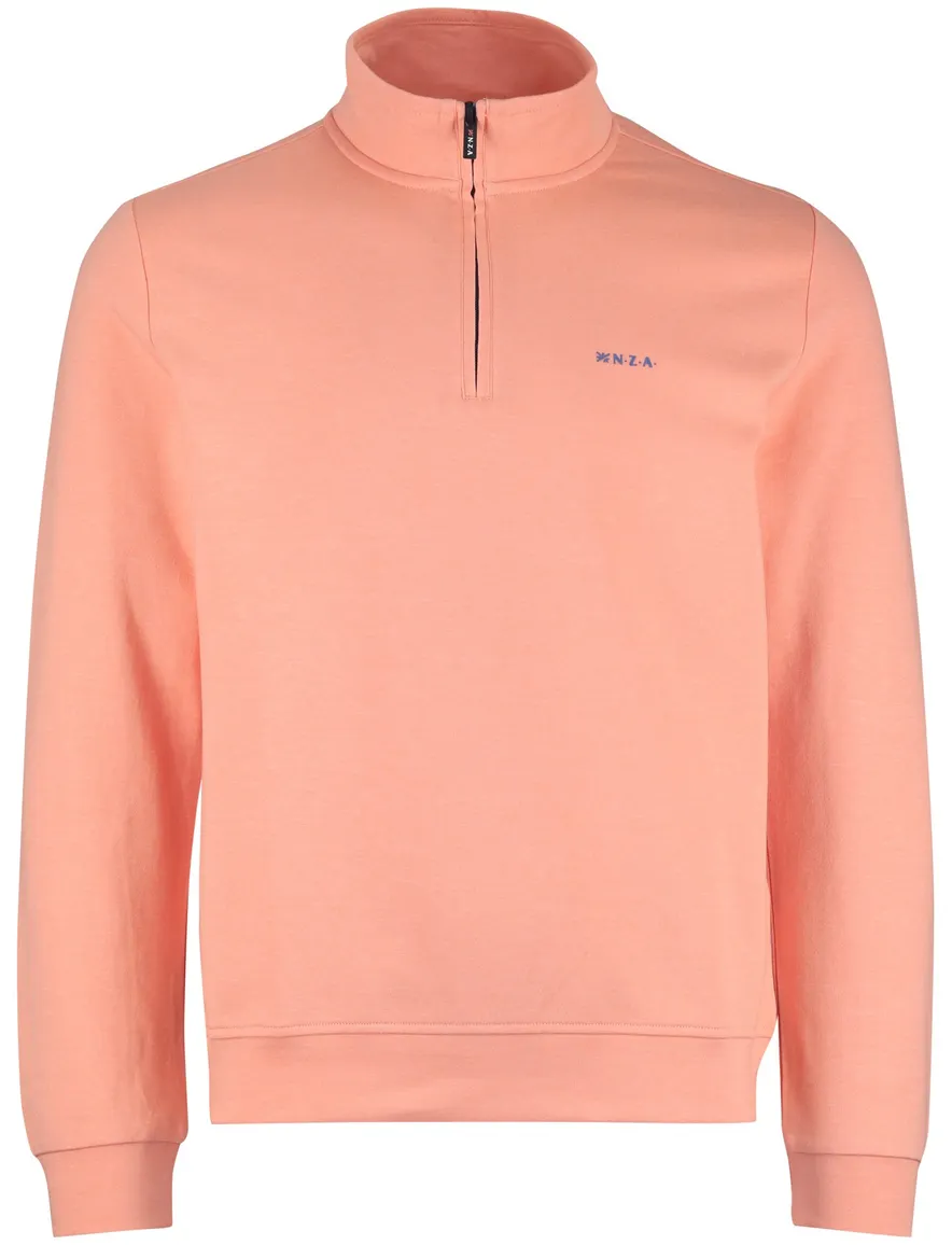 NZA half zip sweater oranje gemêleerd