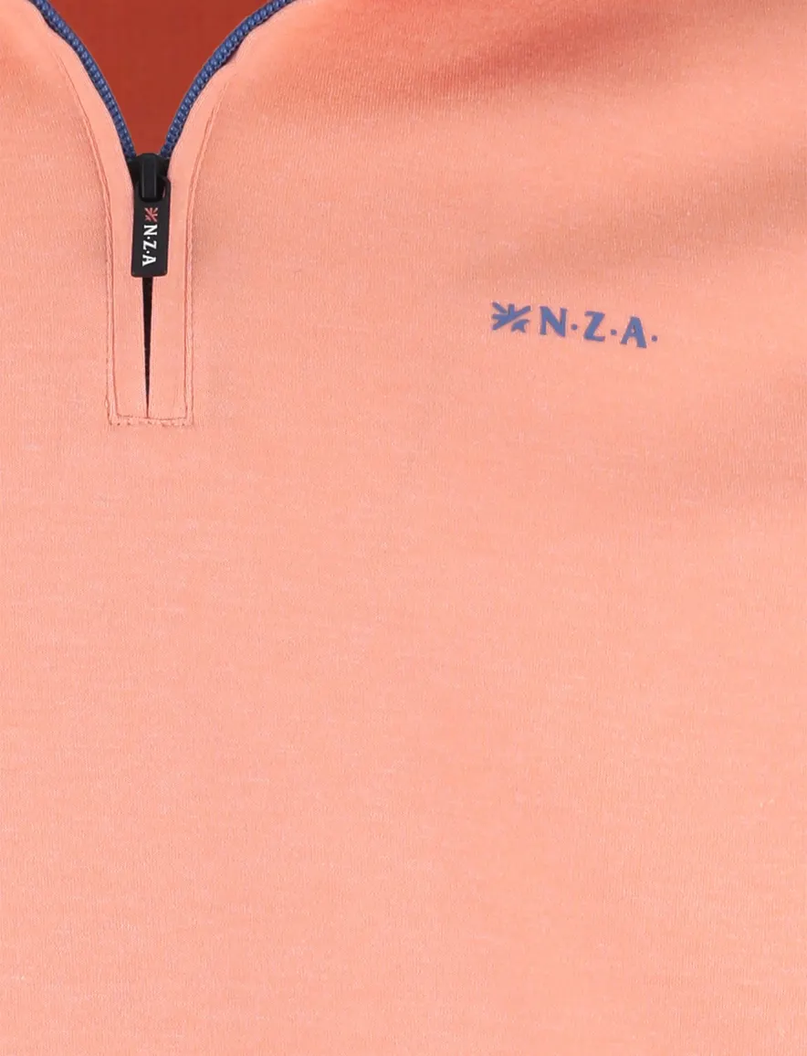 NZA half zip sweater oranje gemêleerd