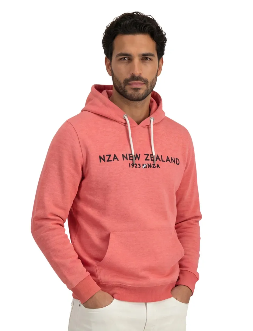 hoodie New Zealand roze normale fit tekst touwtjes