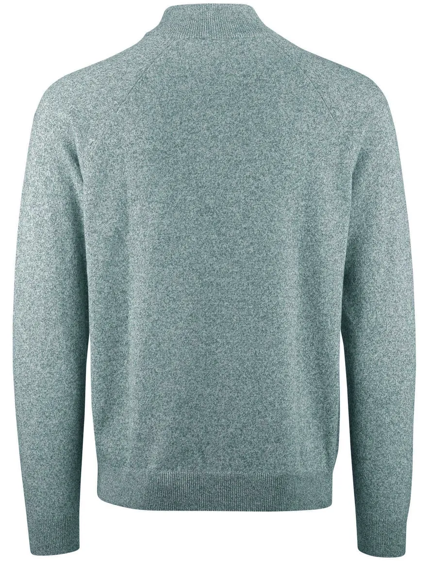 Groene trui New Zealand half zip normale fit