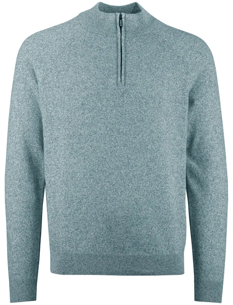 Groene trui New Zealand half zip normale fit