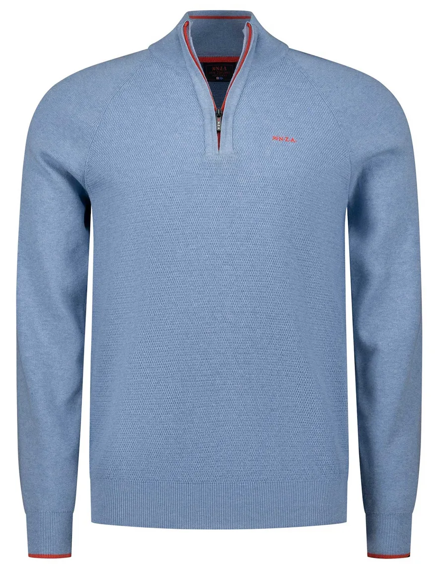 NZA trui half zip lichtblauw