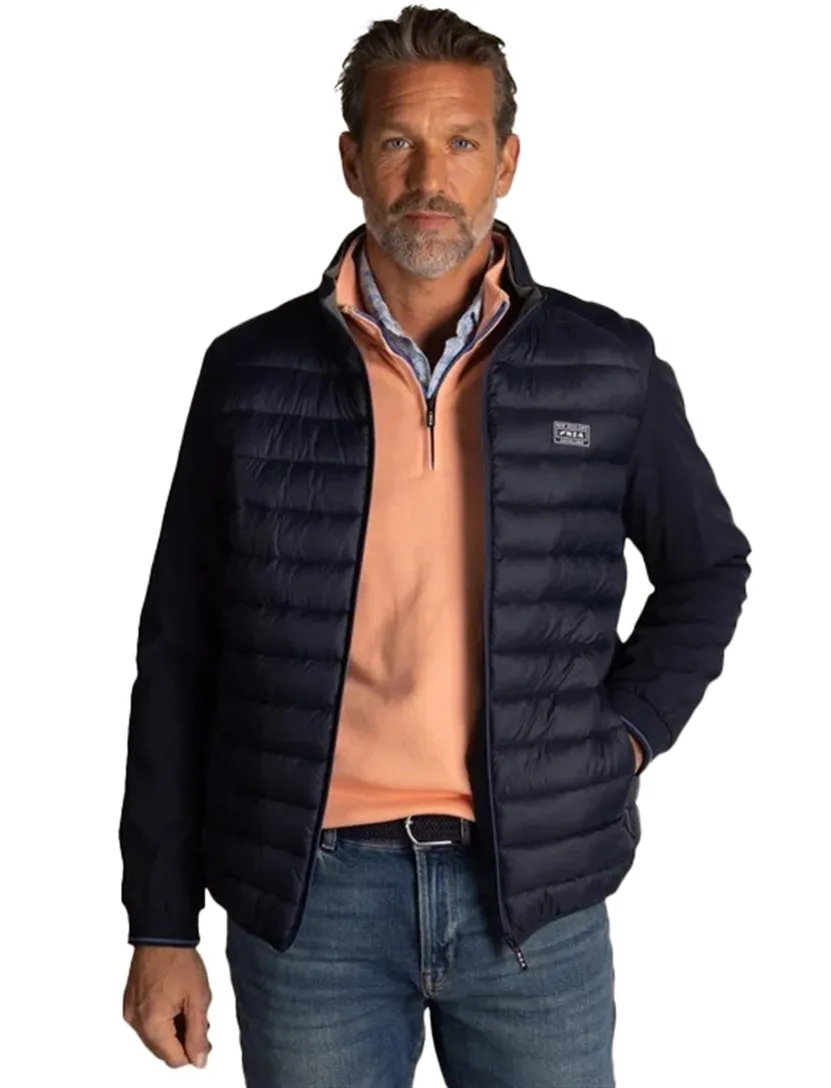 Jas New Zealand gewatteerd kort donkerblauw normale fit
