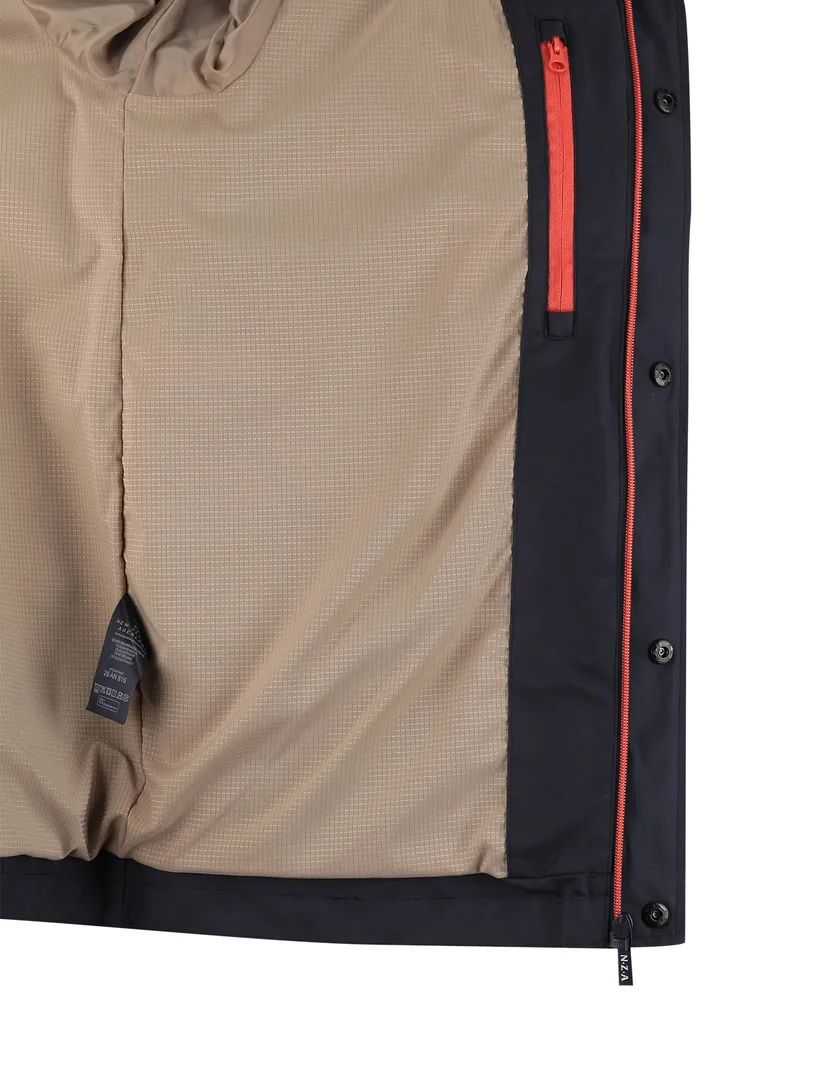 Donkerblauwe zomerjas New Zealand afneembare capuchon klepzakken