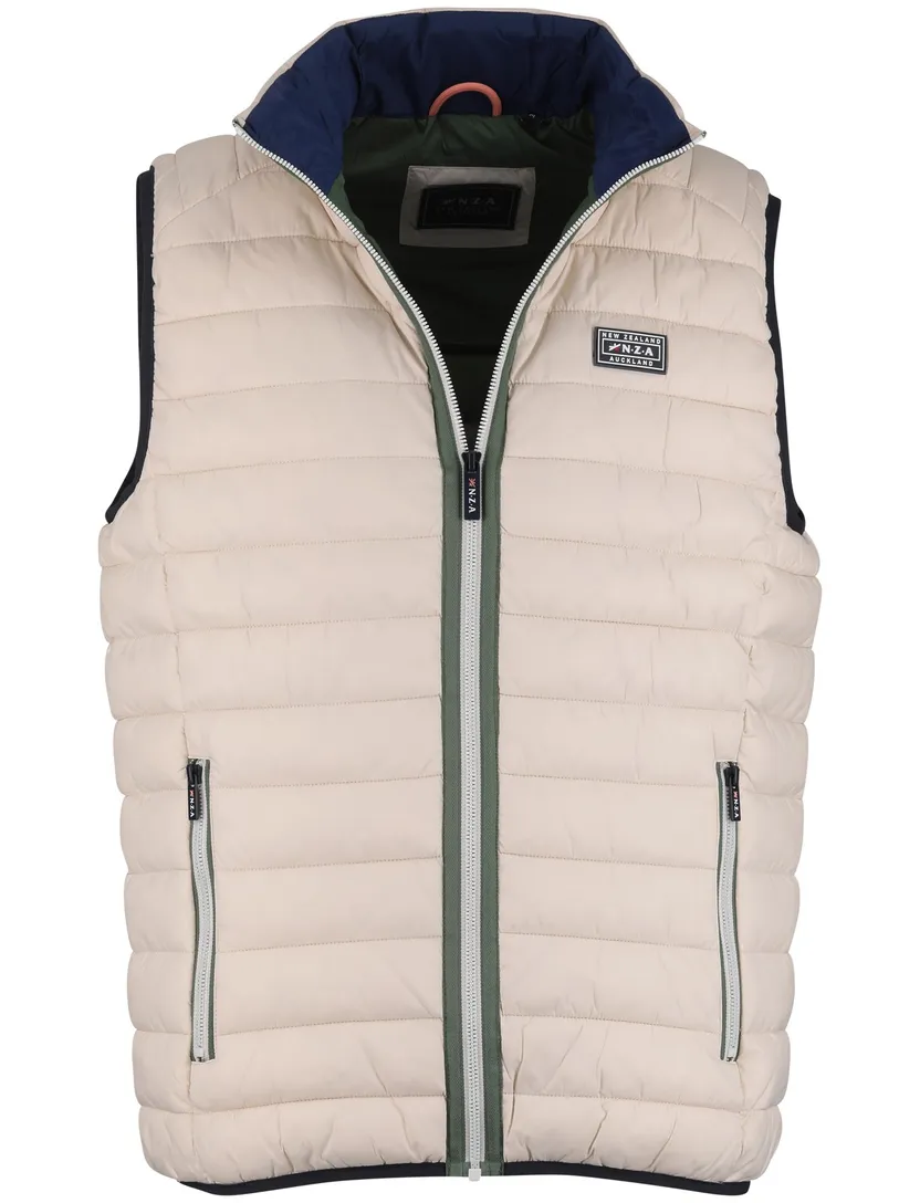Creme gewatteerde bodywarmer New Zealand waterafstotend