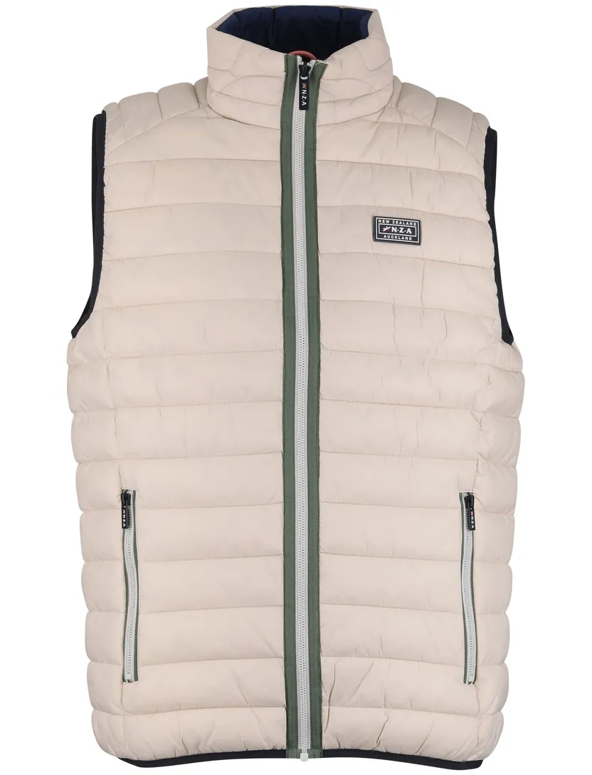 Creme gewatteerde bodywarmer New Zealand waterafstotend