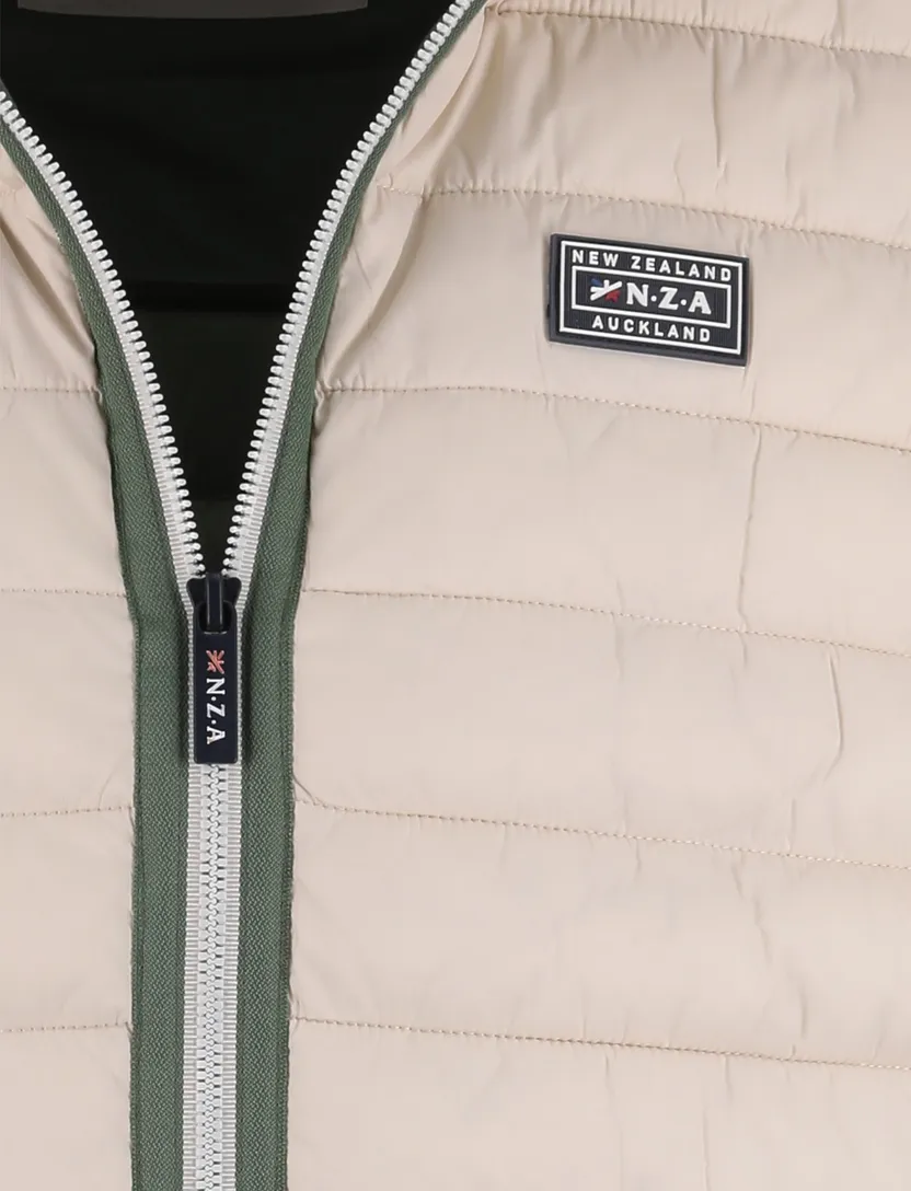 Creme gewatteerde bodywarmer New Zealand waterafstotend