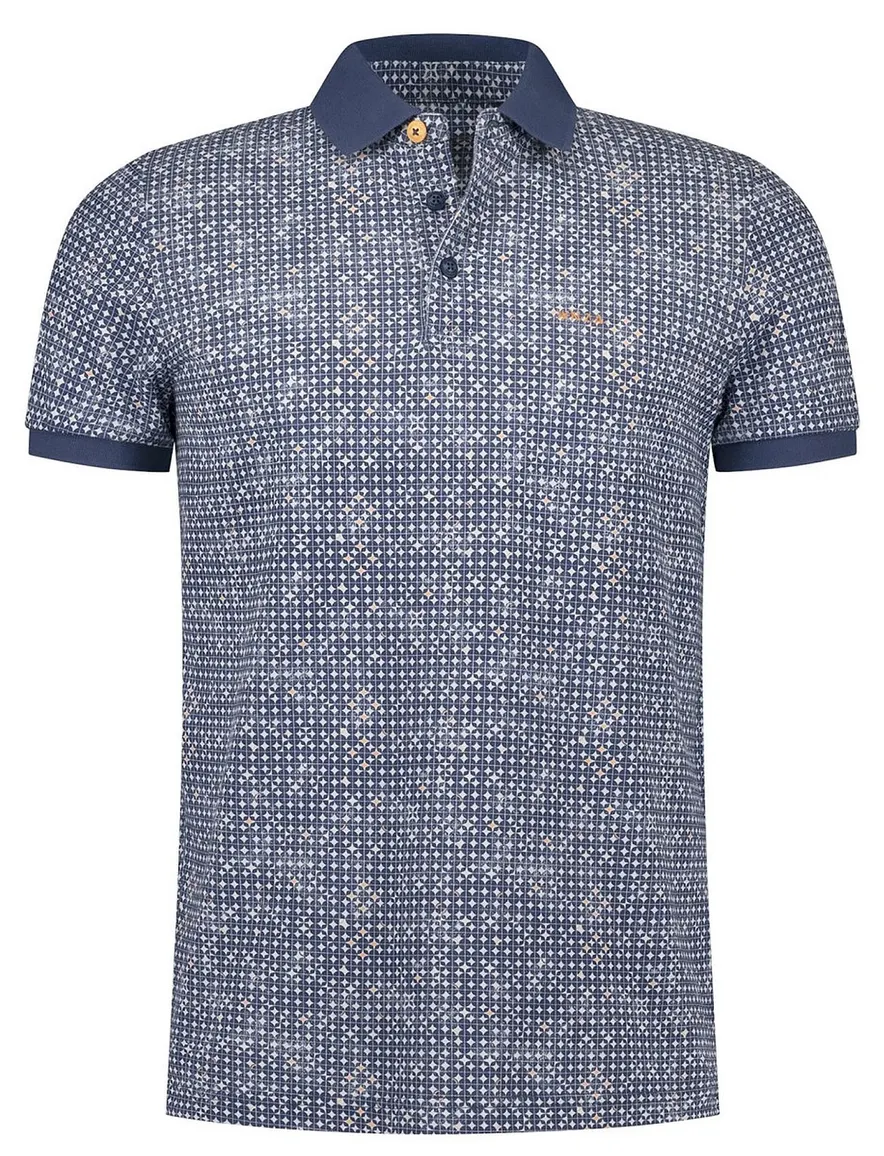 NZA polo donkerblauw geprint