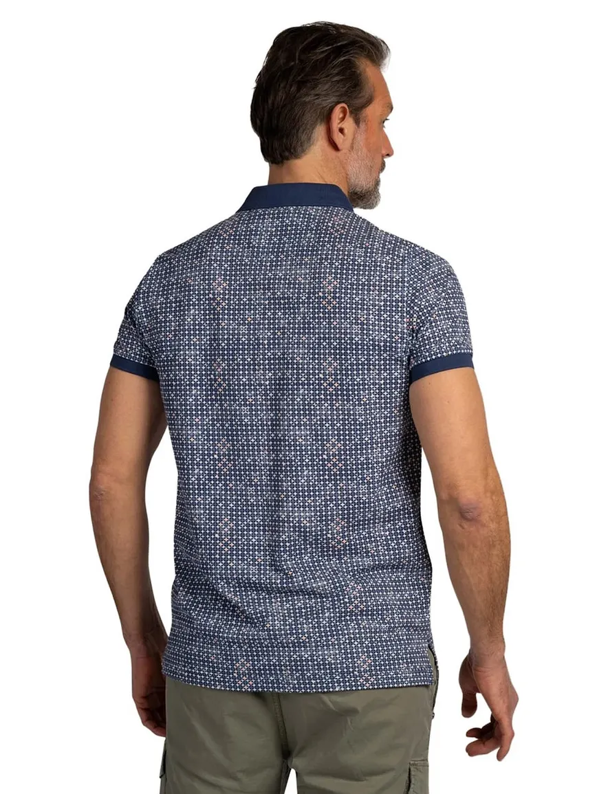 NZA polo donkerblauw geprint