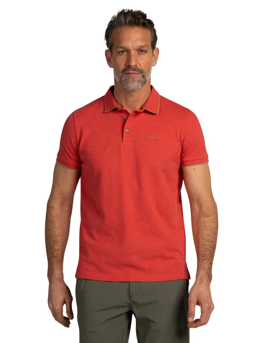 NZA polo rood gemeleerd