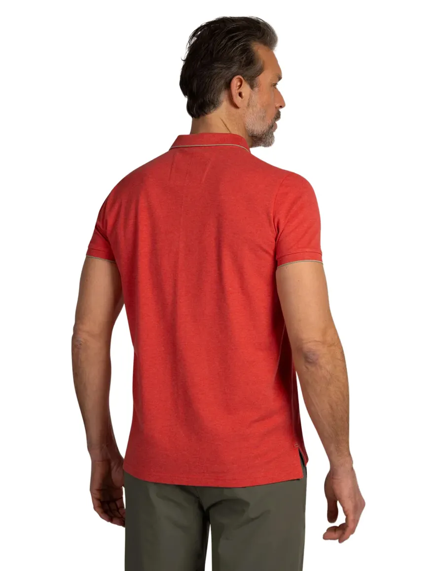 NZA polo rood gemeleerd