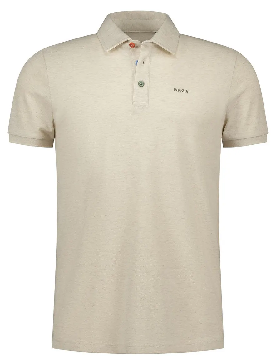 NZA polo beige gemeleerd