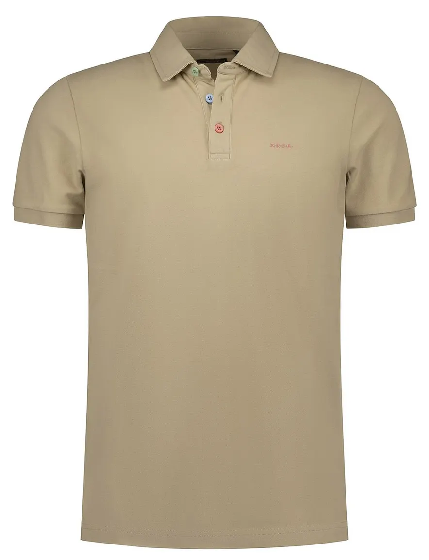 NZA polo beige effen
