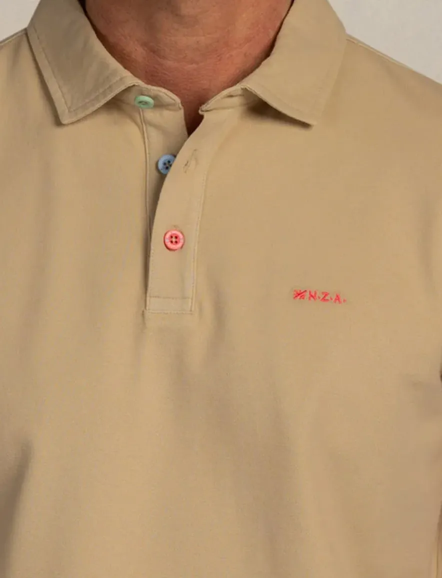 NZA polo beige effen