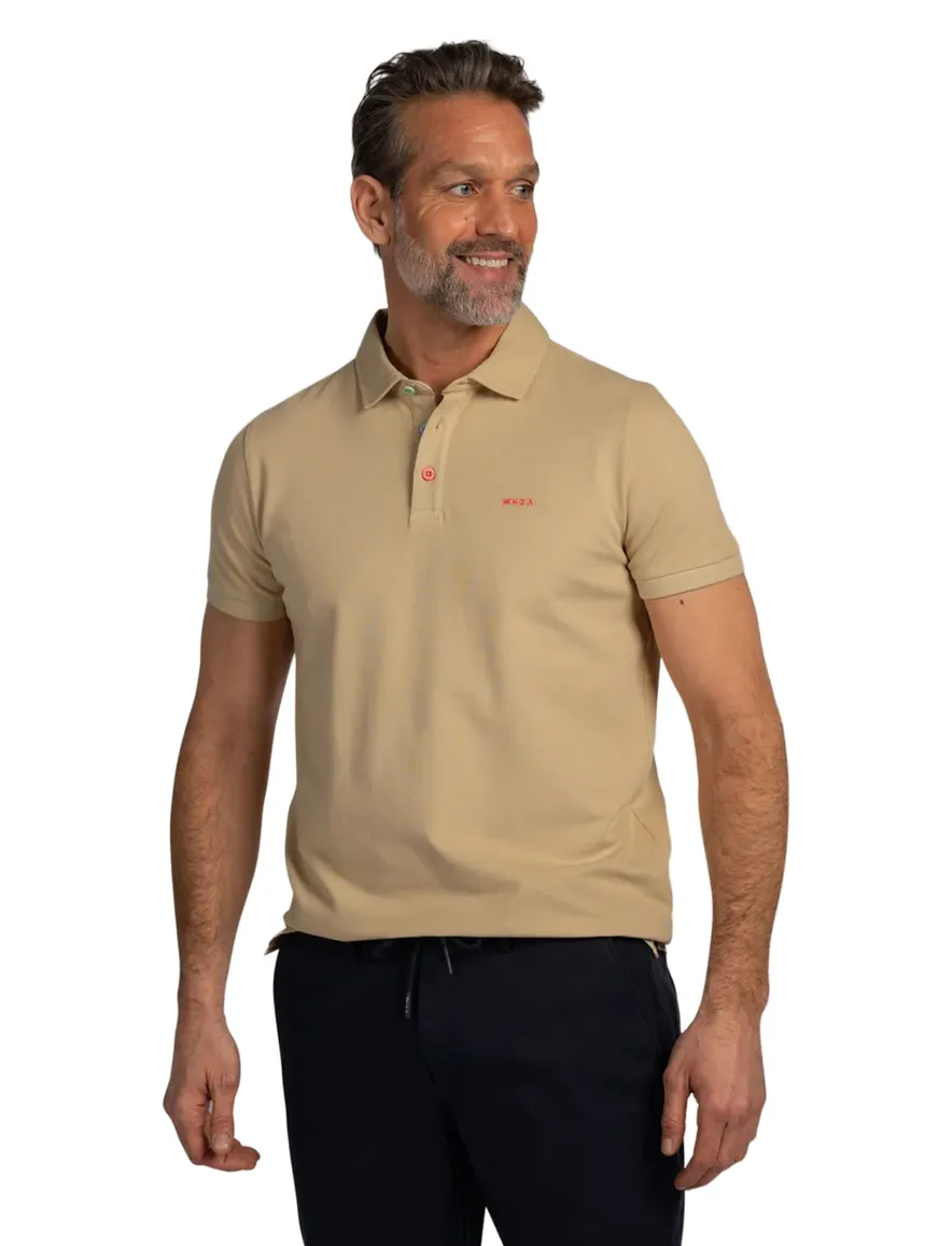 NZA polo beige effen
