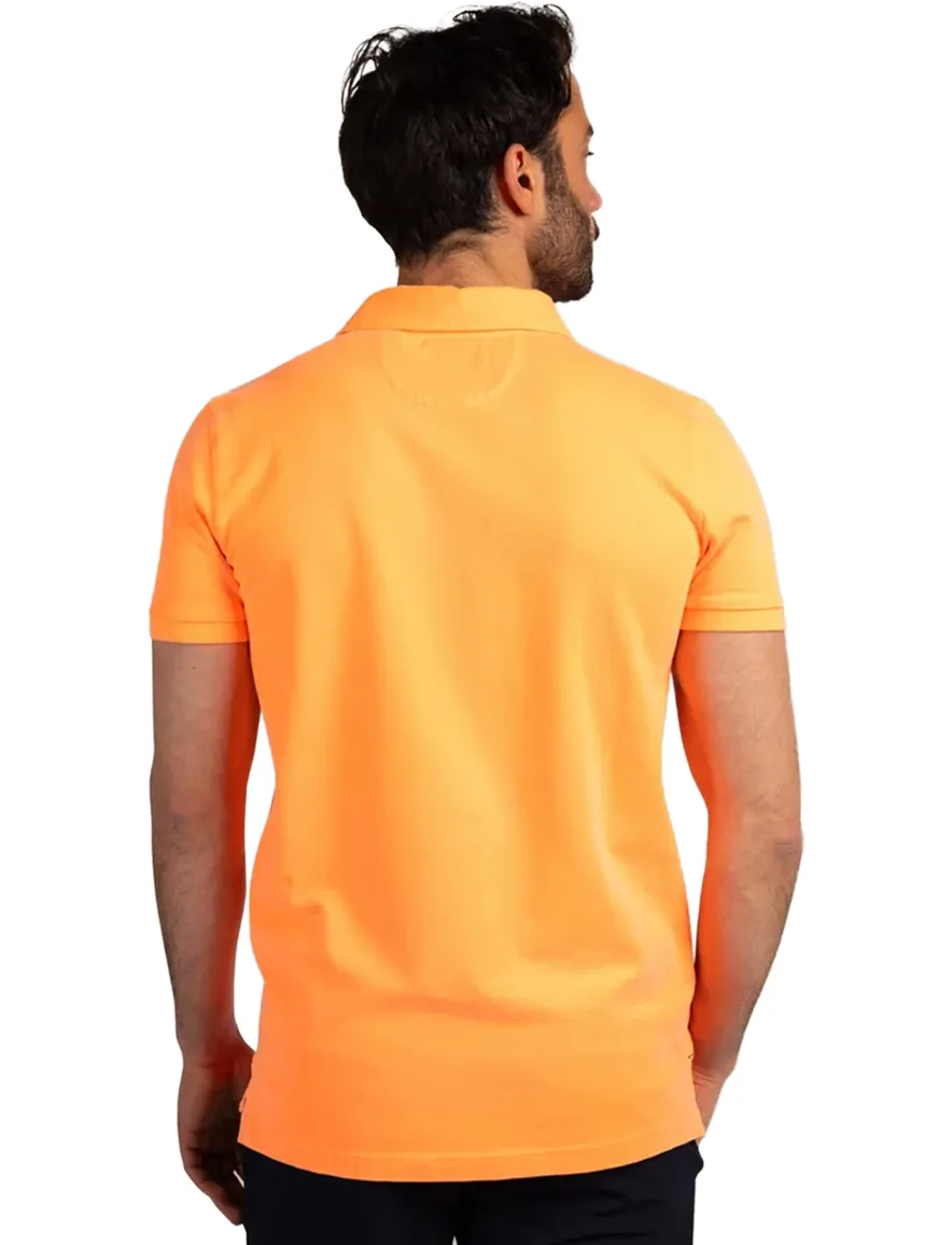 Fel oranje poloshirt New Zealand 3 knoops effen