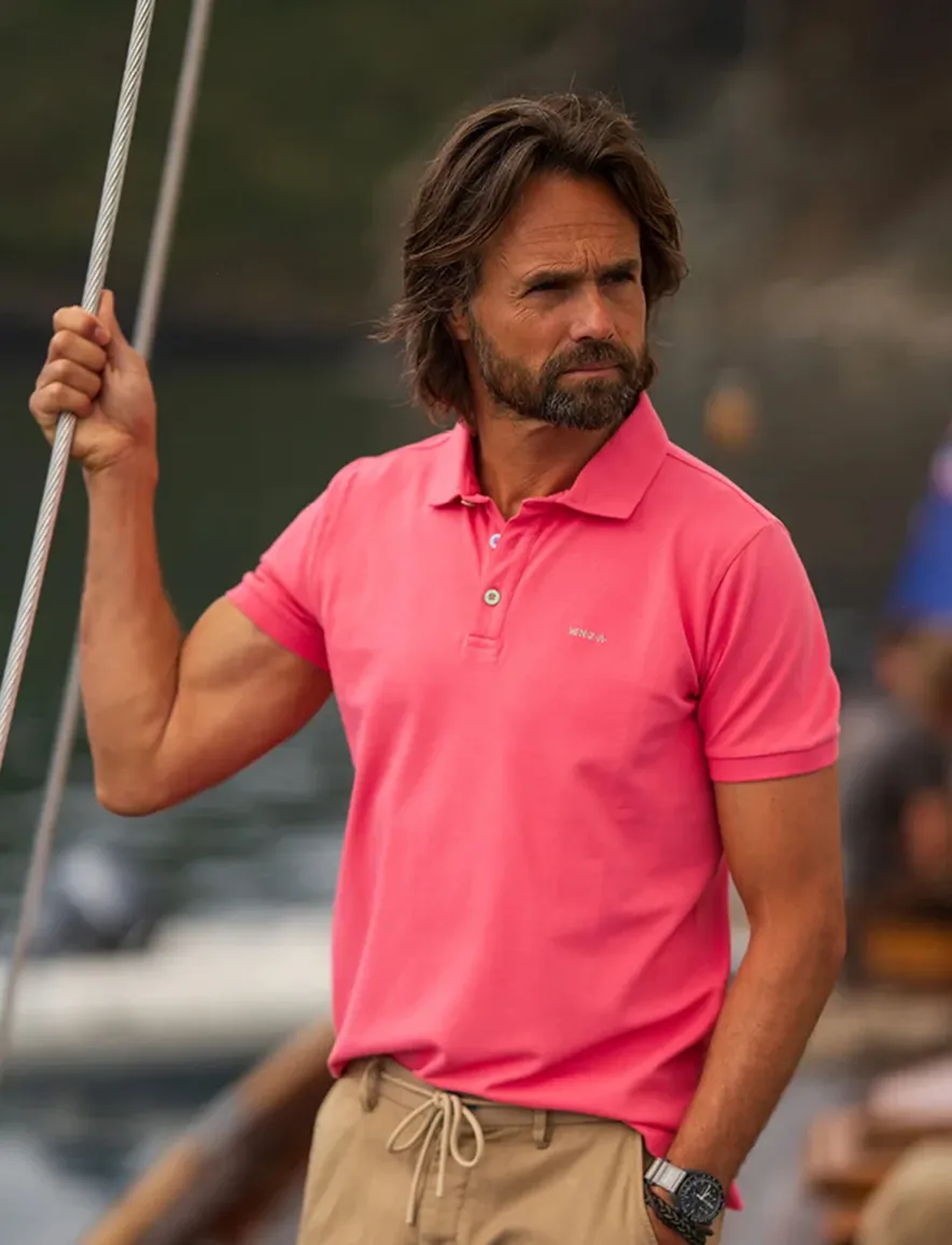 New Zealand poloshirt roze korte mouw