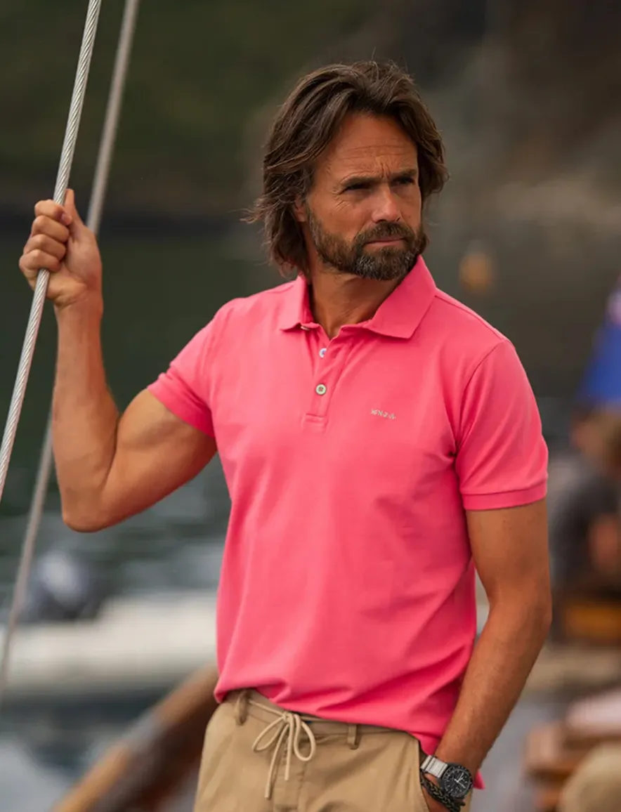 NZA polo roze effen